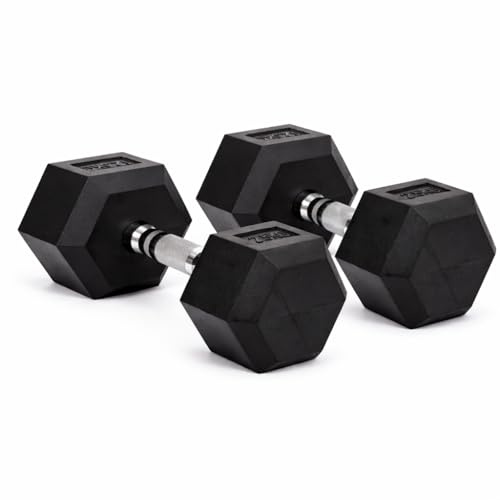 Sport 24 GmbH Hexagon Hantel Hex Hanteln 2er Set Kurzhantel – Gummiert, rutschfester Griff, Anti-Roll Design, Profi Hanteln für Krafttraining 2 x 10kg