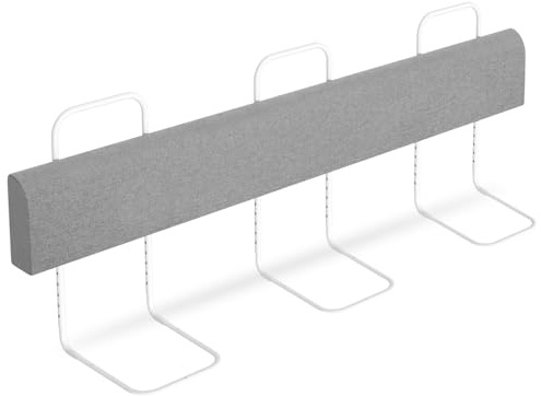 Peviasot Bettgitter 180 cm, Bettschutzgitter Rausfallschutz, 5-Fach höhenverstellbar 40-60 cm, Flexibler verformbarer Seitenschutz für Kinderbett und Familienbett, mit 2 Halterungen, Grau
