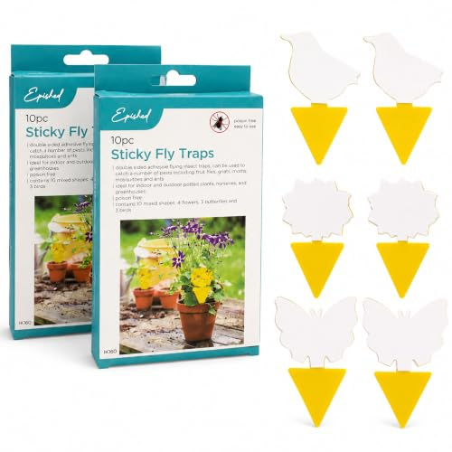 Fruit Fly Traps 20 Pack – Sticky Gnat Traps & Double Sided Insect Catchers for Indoor & Outdoor Plants, Kitchen & Home | Pest Control for Fruit Flies, Fungus Gnats & Flying Insects