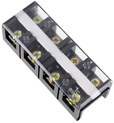 uxcell Dual Rows 4 Positions 600V 60A Wire Barrier Block Terminal Strip