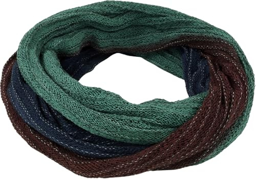 GURU SHOP Mjuk loop sjal/stola, magisk loophalsduk, väst, män/kvinnor, blå, bomull, storlek: en storlek, Blå/grön/brun, one size