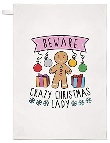 Gift Base Beware Verrückte Weihnachten Damen Geschirrtuch Spüllappen