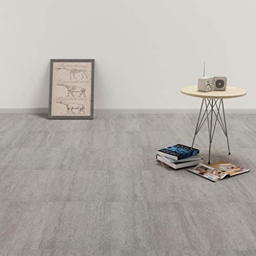 Tidyard PVC Laminat Dielen Selbstklebend 5,11 m² Grau Gepunktet Bodenbelag Wasserfest Fliese Seidenmatte