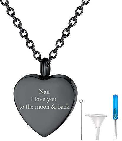 FindChic Collier Urne Funéraire Cendre Crémation Femme Homme Colliers Pendentif Prénom Personnalisé Acier Inoxydable Arbre de Vie/Colonne/Chat/Coeur Collier Souvenir Bijoux pour Chien