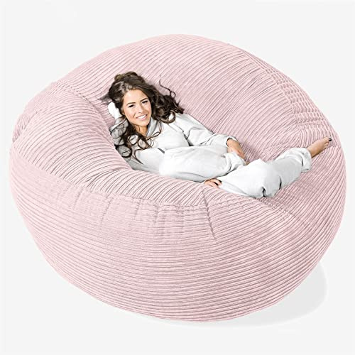 Lounge Pug, 'Mega-Mammoth' Sofa Sitzsack XXL, Schlafsofa, Cord Rosa