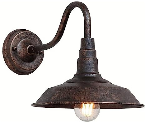 Moddeny Applique Da Parete Per Patio Da 9,8 Pollici Montaggio Parete Per Esterni Lanterna Impermeabile Retro E27 Ferro Battuto