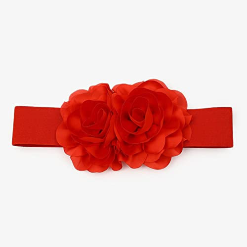Dehnbarer Taillengurt, große Blume, Taillengürtel, hoher elastischer Bund für Kleider, Kummerbund, Korsettgürtel