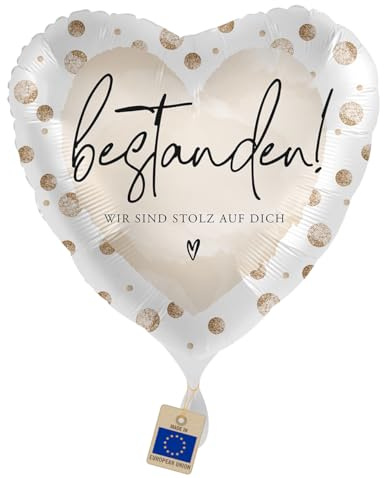 Folienballon Bestanden Prüfung „Stolz auf Dich | Ballon Abitur, Bachelor, Master, Staatsexamen, Führerschein, Geschenk für Absolventen, Helium/Luft, Made in EU