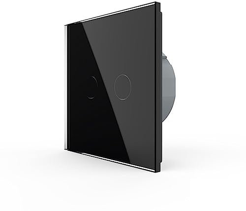 LIVOLO 2-facher Touch Serien Taster Lichtschalter für Haus-Automation 230V Trockenkontaktrelais Impulsschalter Nullleiter erforderlich 2-Weg Klingel Sensor Touchschalter Schwarz VL-C702iH-12
