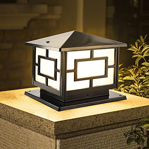 Mengjay Wegeleuchte mit E27 Steckdosen, Höhe: 30 cm, Aluminium, E27, schwarz anthrazit, Wegleuchte Weglampe Gartenlampe Gartenleuchte Standlampe Außenstandleuchte Pollerleuchte (Schwarz) (Schwarz)