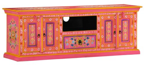 vidaXL TV-Schrank Rosa 110x30x40 cm Massivholz Mango