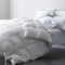 DWR Edredón de Invierno Cama 150/160,con Relleno de Plumas y Plumón,500gr/㎡,Extra Cálido,100% Algodón Orgánico, Relleno Nordico 220x240 cm,Certificado Oeko-Tex y RDS, Blanco