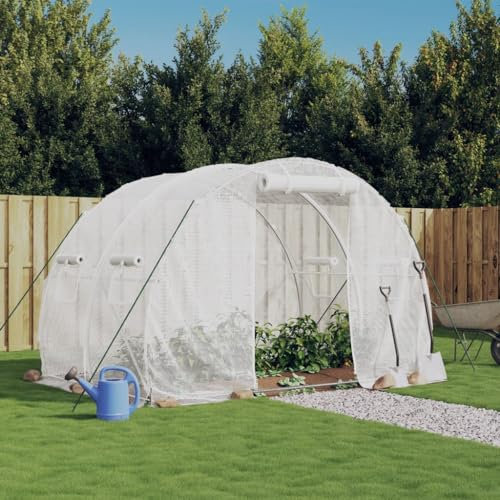 Gewächshaus mit Stahlrahmen Weiß 6 m² 3x2x2 m, TANZEM Frühbeet, Tomatenhaus, Growbox, Treibhaus, Greenhouse, Garten Zubehör