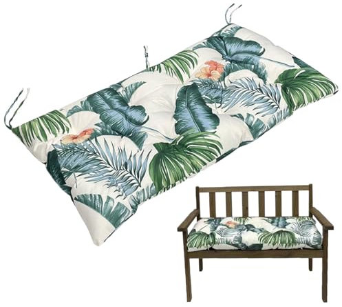 Obelunrp Im Freienkissen wasserdicht, 39x20x3,2 Zoll Tropenpflanzen Bedruckte Bankkissen für Outdoor -Möbel, weiche Schaukelstühle Pad für Patio Lawn Lounger