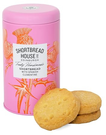 Shortbread House of Edinburgh Boîte de biscuits Shortbread faits à la main avec clémentine espagnole 140 g