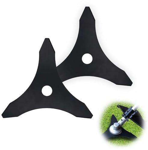 0XBIT Lame Débroussailleuse Universel, 2 Pièces Lame Debroussailleuse Thermique, 25,4 mm Diamètre du Trou, Disque Débroussailleuse à Trois Dents pour Tondeuse à Gazon