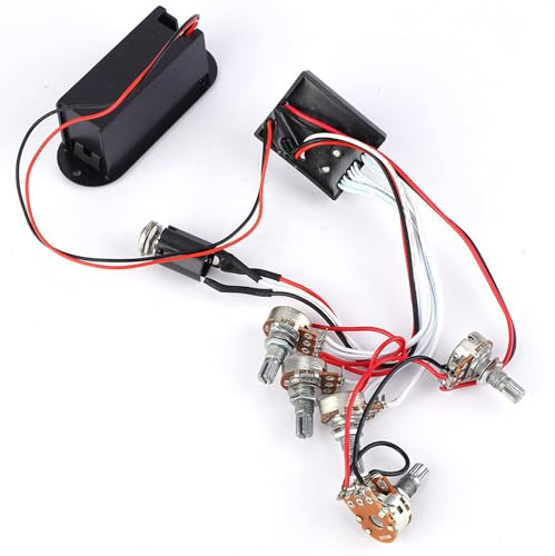 Aktiver 3-Band-Gitarren-EQ, Bass, Höhen, Lautstärkeregler mit Vorverstärker-Tonabnehmer-Schaltkreiskabelbaum für Spieler