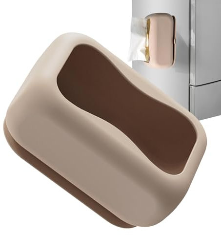 Tissue Box Holder, Cosmetic Tissue Holder - Silicone Tissue Box Holder with Suction Cup Base - Tissue Organiser Rectangular Refillable Tissue Dispenser with Wide Mouth for Wall Bathroom