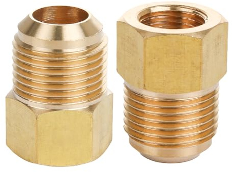 2 piezas racor reductor de latón 5/8 a 3/8 pulgadas, reducción M/H, racor roscado para instalación de tuberías de agua