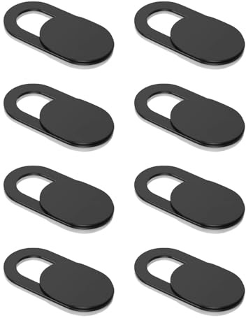 BONBELONG Webcam Cover Slide, Ultra-Thin Web Camera Cover for Laptops, PC,Computer and App/le Devices like Ma/cBook,iMac, iPad iPhone 6/7/8 Plus.0.022in Thick Web Blocker for Privacy 8Pack Black