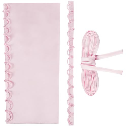 GORGECRAFT 3PCS/Set Wedding Dress Zipper Replacement Adjustable Corset Back Kit Bridal Dress Back Zipper Extender Fabric Lace-up Loops Ties Fit Satin Corset Back Kit for Formal Prom Gown, Pink