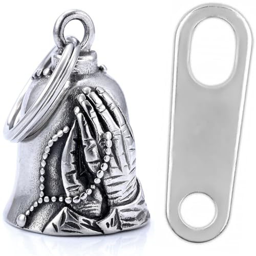 ZEPIQOR Campanella guardian bell Portafortuna Moto Cuore Alato Protezione Motociclista Biker Triker, Amuleto Fornito in Custodia Regalo in Velluto