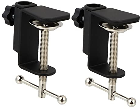 TOYANDONA Mikrofonklammer 2 Stück aus Metall und Kunststoff bis 12mm Durchmesser mit Rutschfestem Design und Stabiler Befestigung für Mikrofonhalter für Desktop und Live Streaming