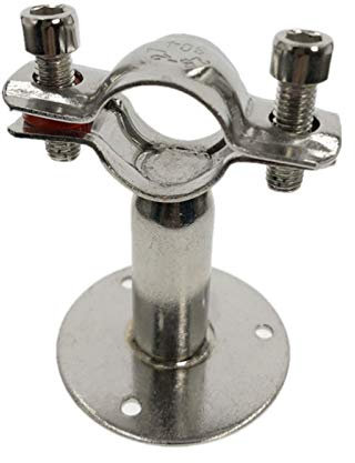 51 mm Edelstahl-Rohrschelle mit Grundplatte, Stangenlänge 100 mm (100–108 mm – 50 mm)