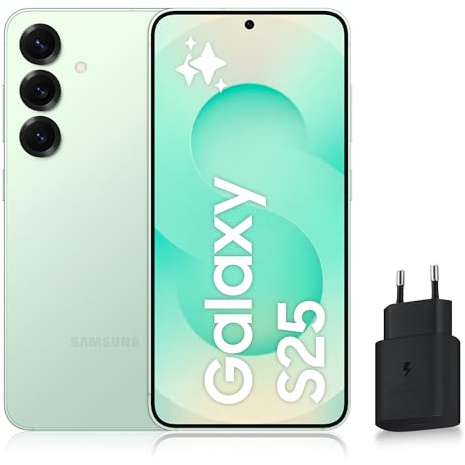 Samsung Galaxy S25, Smartphone Android 5G avec Galaxy AI, 128 Go, Chargeur secteur rapide 25W inclus, Smartphone déverrouillé, Vert d’eau, Version FR