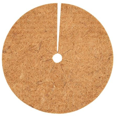 Blausky 1 Stück Kokosmatten,Rund Kokosmatte 100% Bio,Kokos-Mulchscheibe Kokosscheibe Unkrautschutzmatte Kokosfasermatte,Winterschutz und Kälteschutz für Pflanzen,60 cm(Dicke ca. 0,3-0,5 cm),Braun A