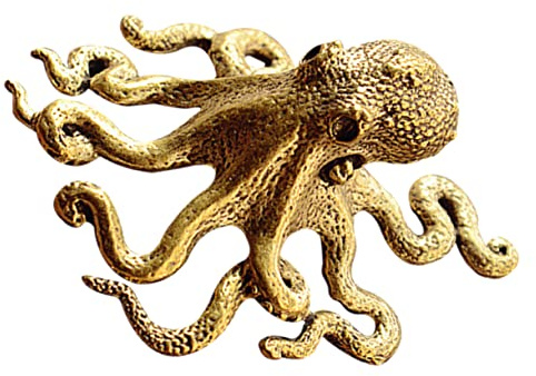 Cabilock Escultura De Octópodo De Escritorio De Cobre Artesanal, Figura Vintage De Octópodo De 8 Patas, Decoración para Hogar y Oficina, Adorno Coleccionable, Pieza Única De Cobre (1 Unidad)