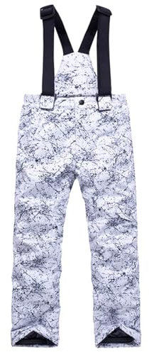 Skihose Kinder Wasserdicht Mit Träger Skihose Jungen Mädchen Gefüttert Verstellbar Trägern Schneehose Elastischer Bund Hosenträger Snowboardhose Latzhose Jungs Baggy Warm Ski Hosen