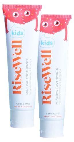 Risewell Barn remineraliserande hydroxiapatit naturlig tvåpack tandkräm 2 x 100 ml - fluorid, paraben och SLS-fri