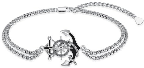 YueYuan ankare armband 925 sterlingsilver män armband ankare smycke marin armband smycken gåva för män