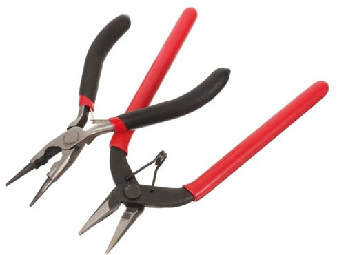 GETAJGHSD Alicates De Joyería De Acero Inoxidable Punta Redonda y Plana, Herramienta Para Envolver Cables y Bricolaje, Ergonómicos Para Manualidades, Juego De 2 Piezas, Uso Doméstico y Profesional