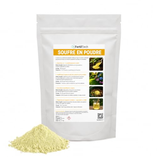 FertilTech Soufre en Poudre 1,5 kg | Apport en Soufre, Enrichissement et Acidification Progressive du Sol, Jardin, Potager, Verger, Compost et Préparations Techniques