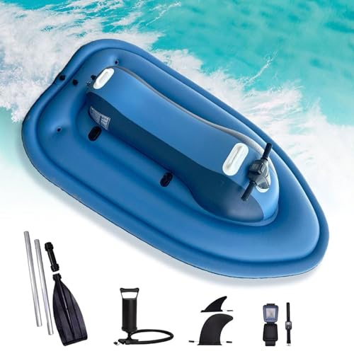Kayak Inflable con Motor a reacción, Moto acuática eléctrica Plegable sin escobillas de 500 W con Scooter Submarino (Opcional), lancha con Motor eléctrico, autonomía de 130 min(Onlyboat)