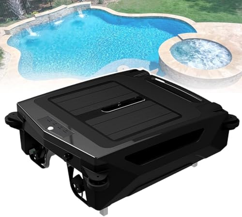 Robot de nettoyage de piscine, écumoire à énergie solaire pour piscines hors sol, double charge rapide, aspiration puissante, évitement automatique des obstacles