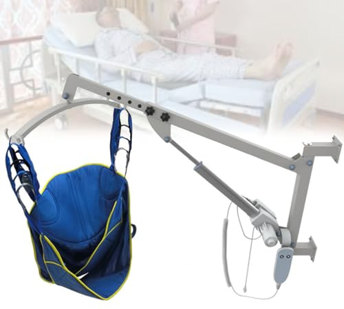 Zowdrix Sollevatore A Parete per Pazienti Anziani, Macchina di Trasferimento Elettrica con Telecomando E capacità di 150 kg, per Uso Domestico, Persone Disabili