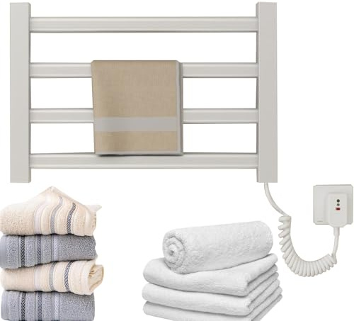 ZREVSB Smart Heated Towel Rack - Vertical Wall-Mounted Warmer 55°C Constant Temperature Safe Design Electric Bathroom Radiator Flat Panel Rail for Cozy Towels.