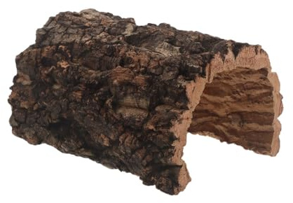 FELTECHELECTR Cachette Naturelle pour Reptiles : Abri en écorce de liège, Accessoire pour Terrarium - Tunnel Rustique pour Reptiles (Gecko léopard, Dragon Barbu, Serpent) - 15 x 11,5 x 8,5 cm