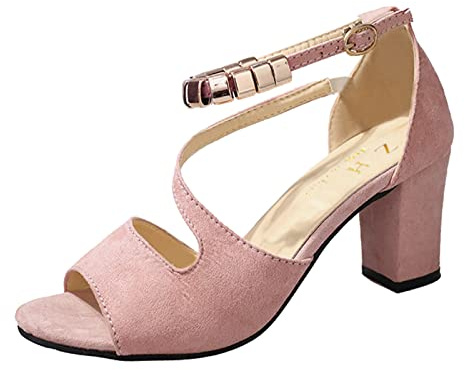 Genérico Sandalias Femeninas de Cuero Elegantes para Verano con Brillo Diseño High Heel Tacón Comodidad y Estilo