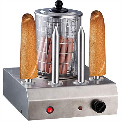 Syntrox Germany Acero inoxidable Hot Dog Maker 4 pinchos