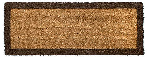 emmevi Felpudo de coco natural más medidas puerta entrada casa antideslizante mod. coco borde salvaje 27 x 70 marrón
