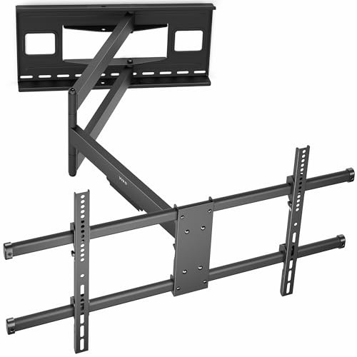 VIVO MOUNT-VW080L TV-Wandhalterung für flache und gebogene LCD-, LED- und gebogene Bildschirme, langer verlängerter Arm, Schwenkhalterung, max. VESA 800 x 400 mm, Schwarz, MOUNT-VW080L
