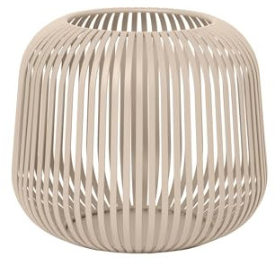 blomus Laterne Lito | Nomad | Windlicht aus Edelstahl | Kerzenhalter Beige | Größe S | 20L x 20B x 17H cm | Laterne Deko | Indoor Windlicht