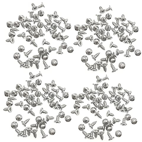 JZK 200 x Edelstahl Flachkopf Kreuzschlitz Holzschraube M4 x 8 mm Befestigungsschrauben selbstschneidende Schrauben