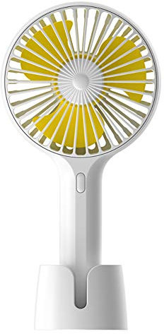 YICYC Handheld Fan Portable, Mini Handheld Fan With Usb Charging Large-Capacity Lithium Battery, 3 Speed Personal Desk Table Fan With Base, Suitable For Outdoor Travel, Indoor Rest, Office Use (White)