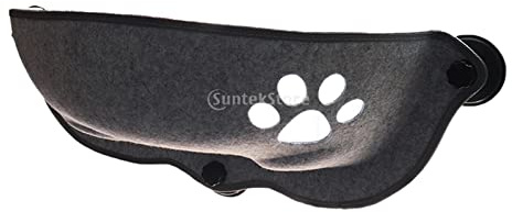 P Prettyia Cat Window Mounted Bed Hammock with Suction Cups - Kitten Window Perch Car Swing Bed Seat Lounger Sofa - Grey