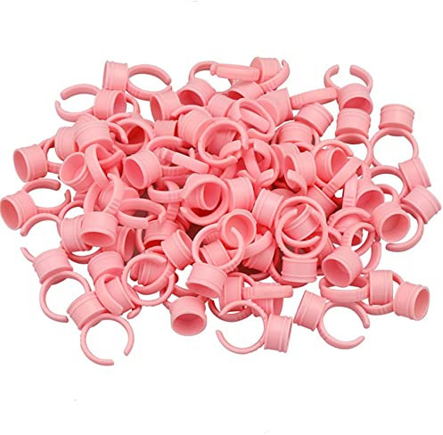 100 Stück Tattoo Ink Ringe Microblading Pigmentkleber Halter Cup Makeup Wimpern Augenbrauen Ink Caps Ringe für Permanent Makeup Supply (M)